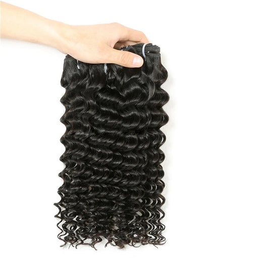 #1B Nautral Black Deep Wave Bundle Grade 12A 100% Brazilian Virgin Human Hair Bundles 100g/Pc Double Wefted