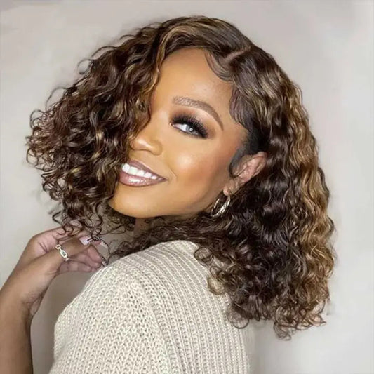 Our stunning 13x4 Glueless and Pre-plucked Wigs in colors, Ombre, and highlights in these textures: Loose Deep Wave, Deep Wave, Deep Curly, Kinky Straight, Kinky Curly, and Loose Wave Bob Wigs. Swiss Full Lace Frontal 100% Brazilian Human Hair!!