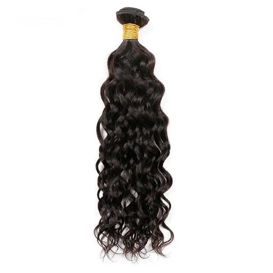 #1B Nautral Black Water Wave Bundle Grade 12A 100% high Quality Brazilian  Human Hair Bundles 100g/Pc Double Wefted