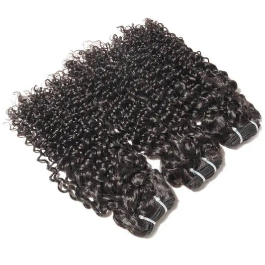 #1B Nautral Black Kinky Curly Bundle Grade 12A 100% Brazilian Virgin Human Hair Bundles 100g/Pc Double Wefted