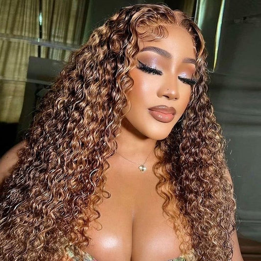 13x4 4/27  Highlight Water Wave Lace Frontal Wig