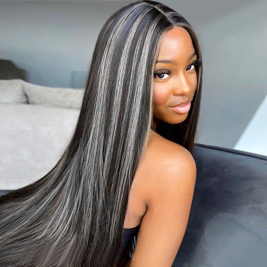 13x4 Glueless  Highlight Straight & Body Wave Transparent Lace Frontal Wig Grade 12A 100% Brazilian human hair!